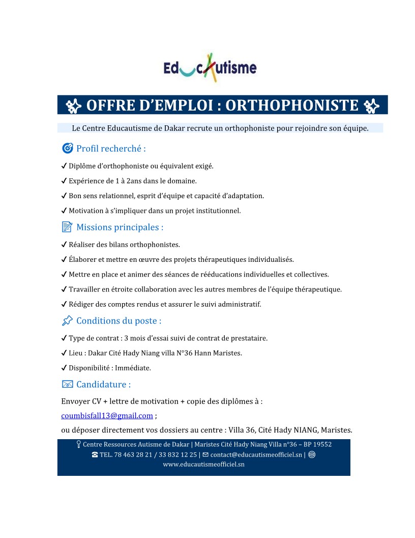 Recrutement Educautisme 2025